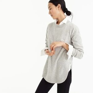 J.Crew Italian cashmere side-slit tunic in Gray